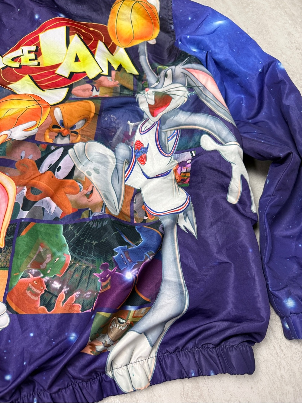 Space Jam windbreaker Members Only Tune Squad jacket Galaxy Hoodie - Picture 10 of 13